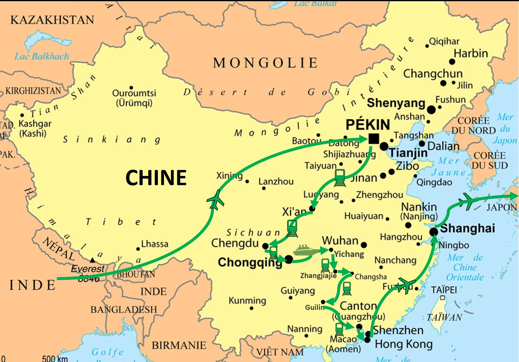 Itinéraire Chine